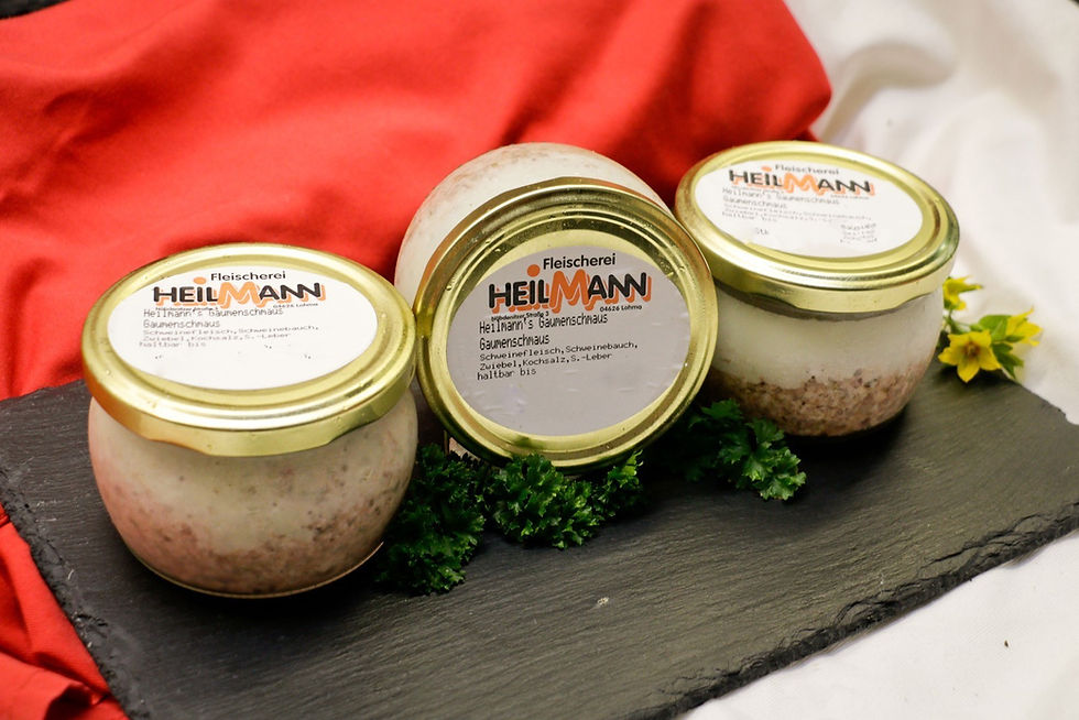 Drei Gläser Fleischerei Heilmann Wurstspezialitäten