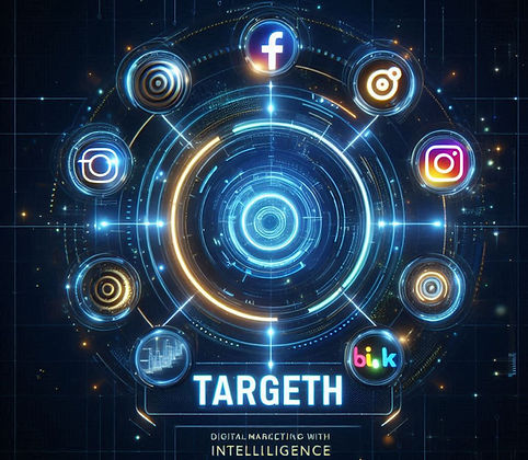Logo tipo Targeth Marketing digital, facebook, google, instagram