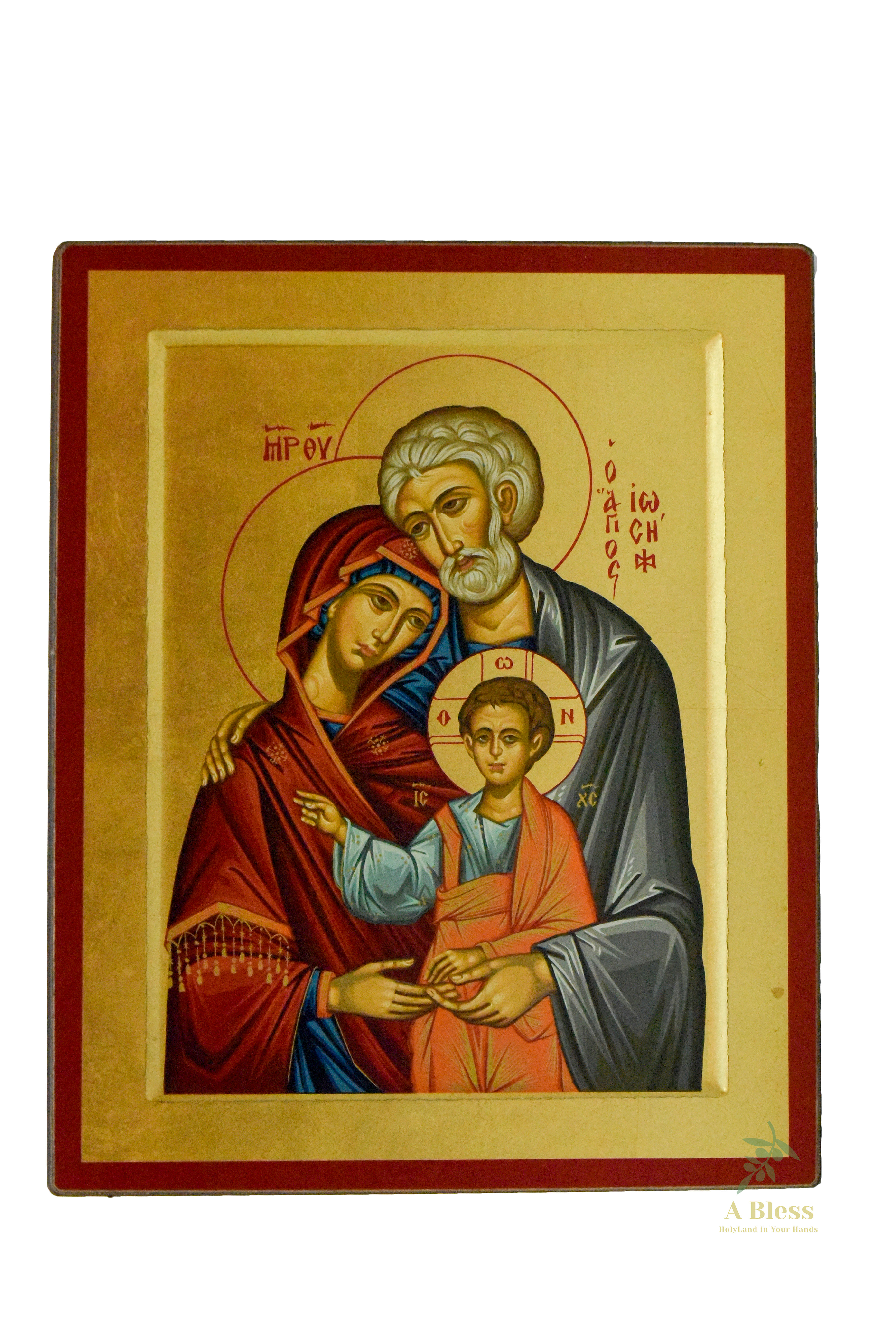 Holy Family Hand Painted Icon on Canvas (L)