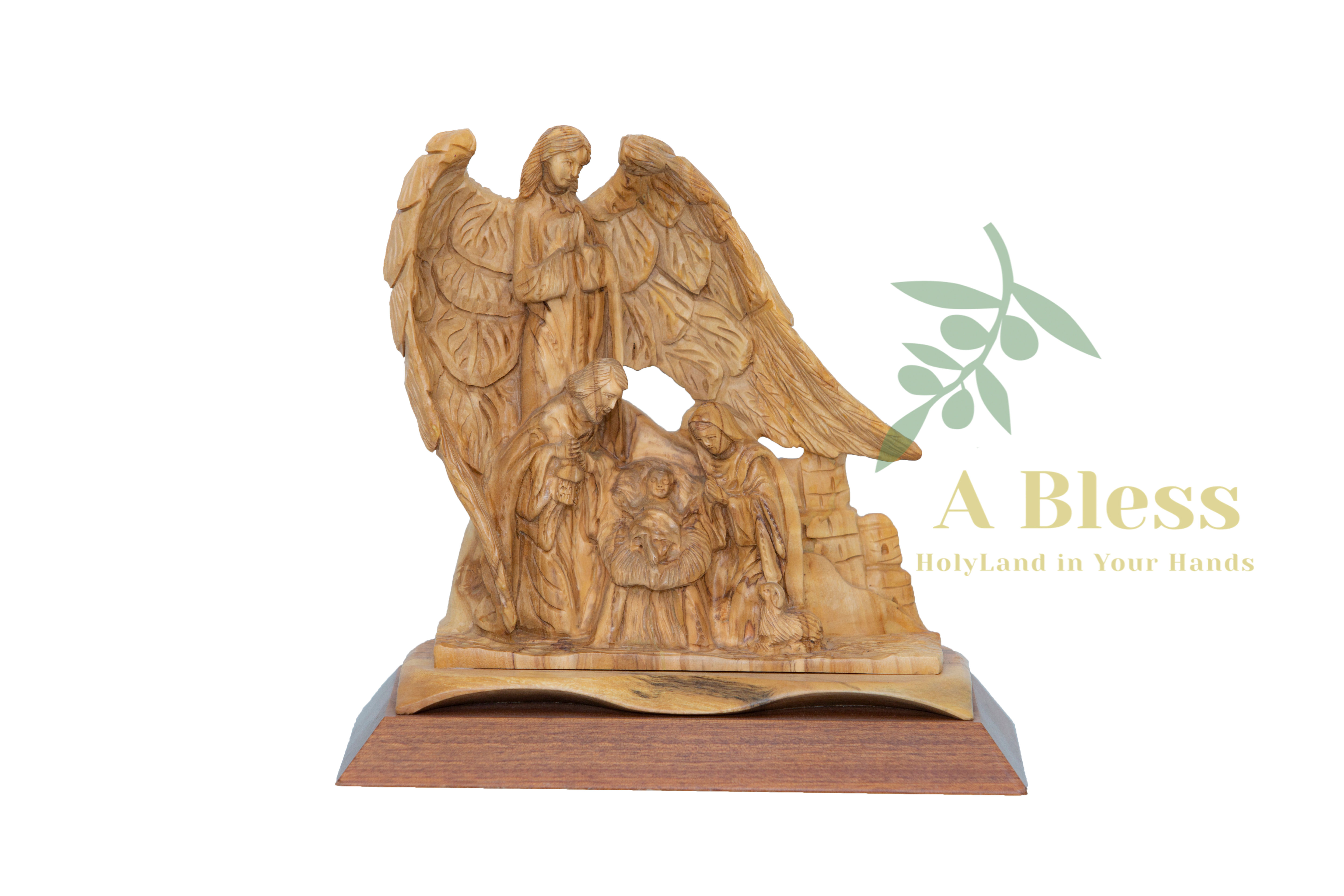 Holy Family with Angel Statue