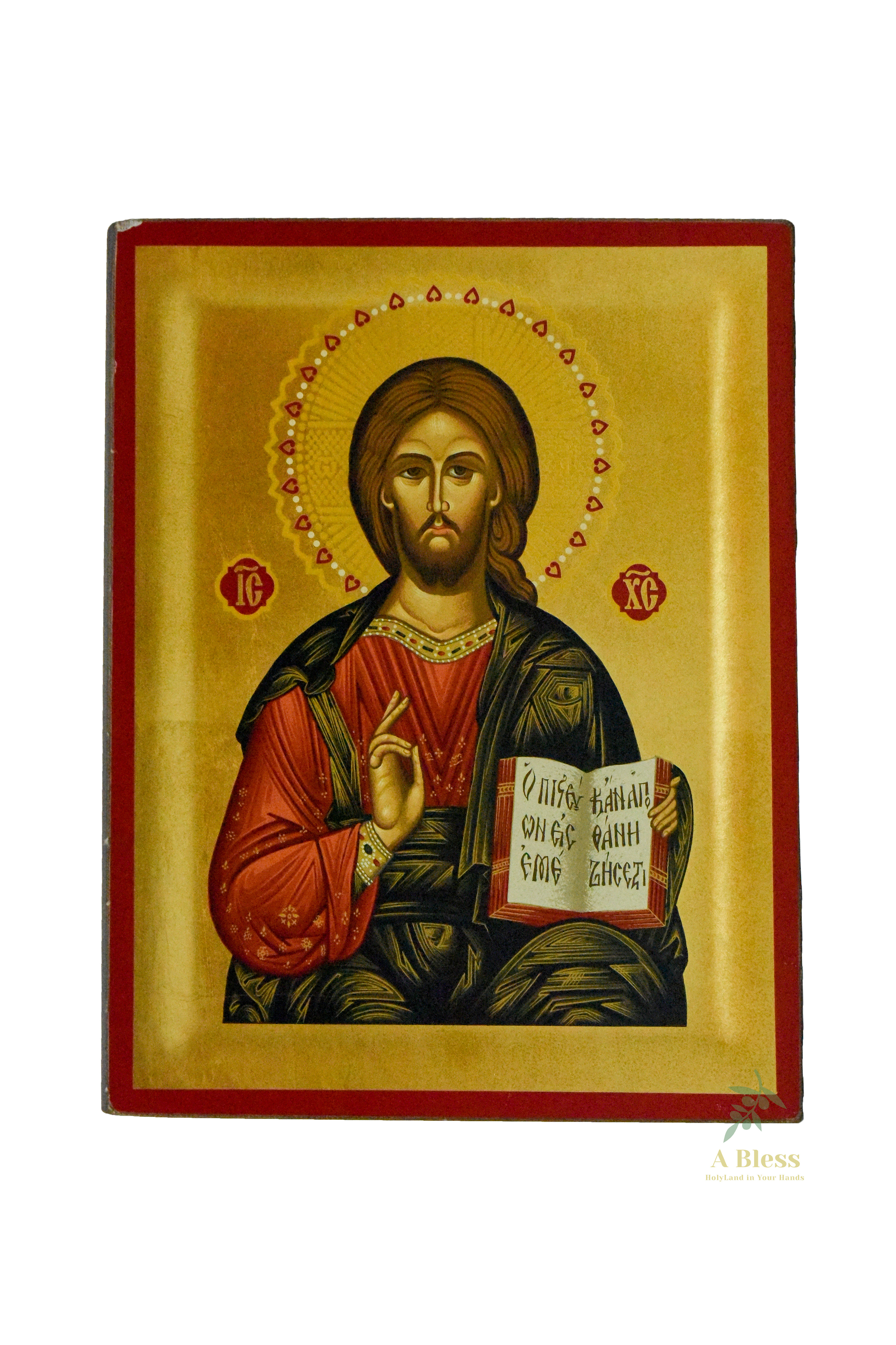 Christ Pantocrator Hand Painted Icon on Canvas (L)
