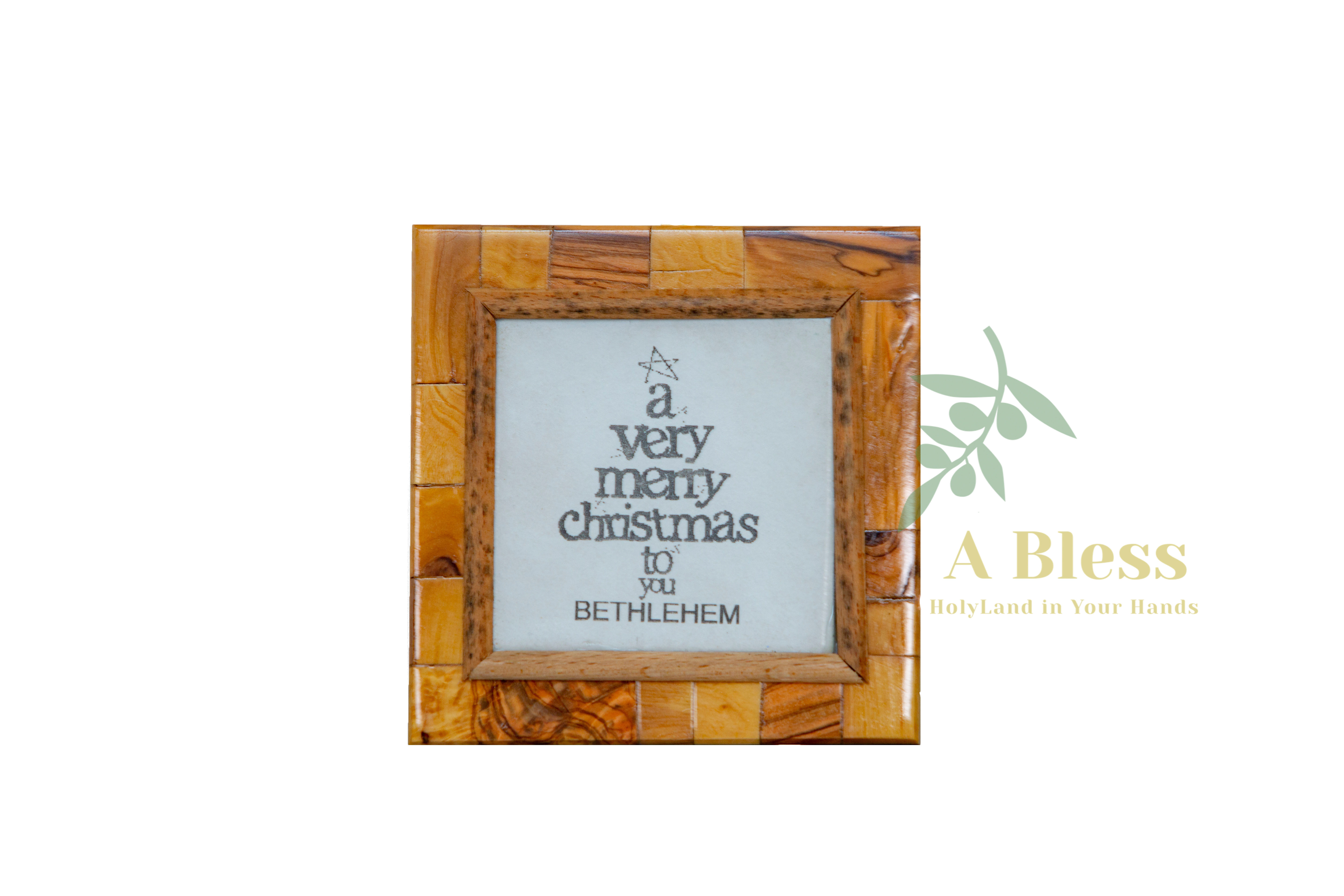 Olive Wood "Merry Christmas" - Wall Hanging