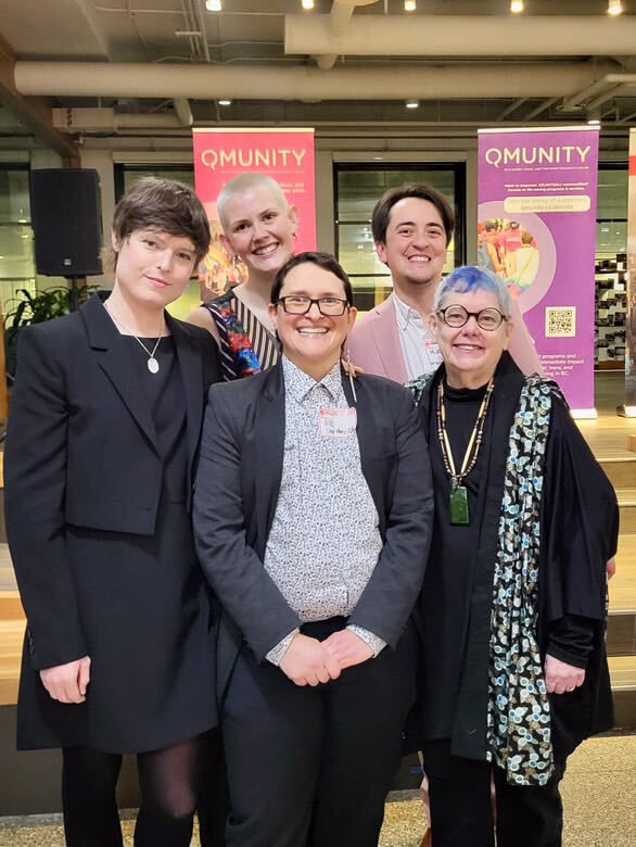 QMUNITY Legal Team with barbara findlay at QMUNITY's Legal Clinic Launch, March 2025. Photo thanks to Queer Aging BC
