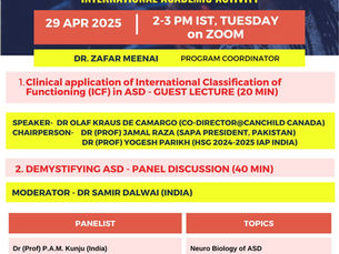 INTERNATIONAL ACADEMIC ACTIVITY 29 APR 2025 | 2-3 PM IST, TUESDAY on ZOOM