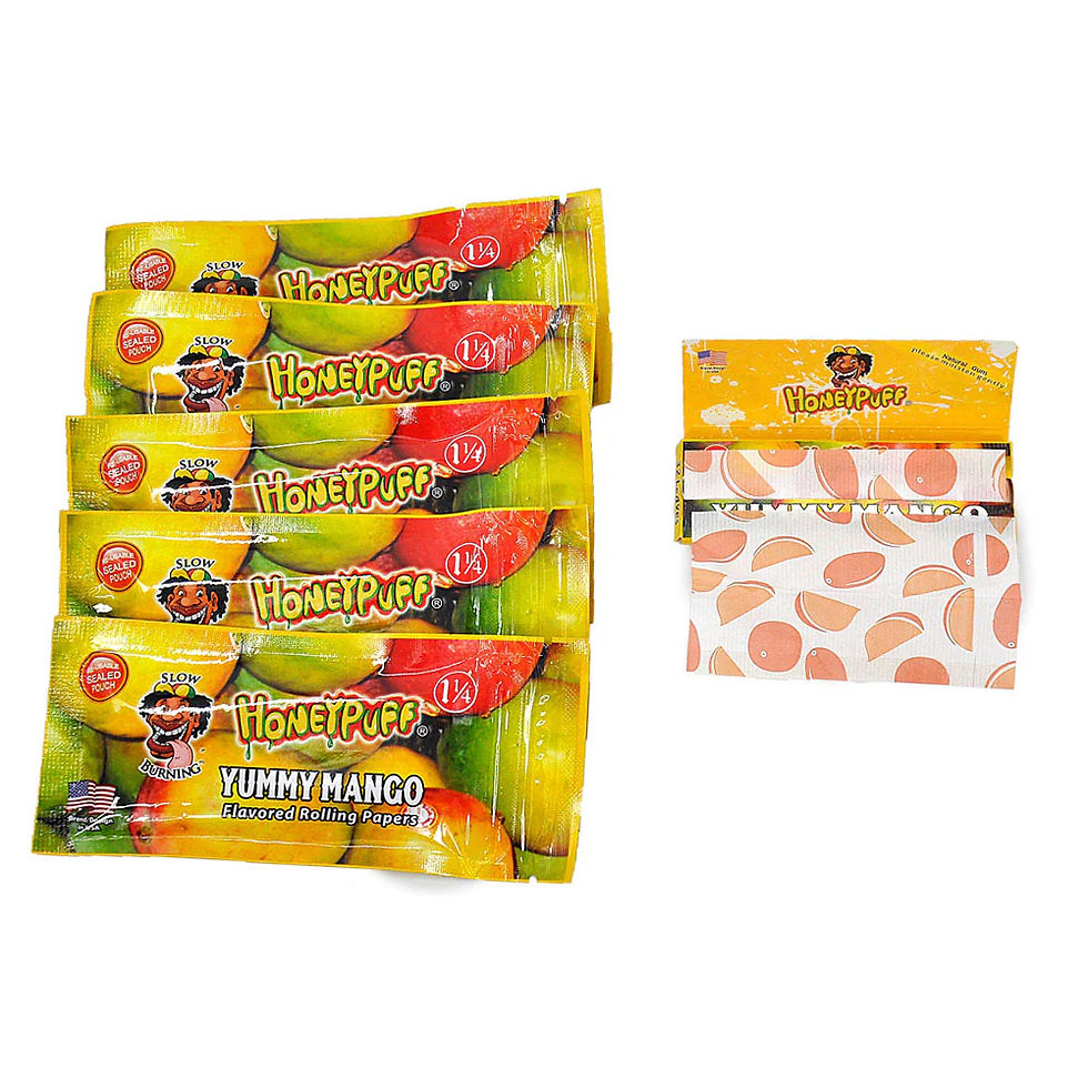 Thumbnail: HONEYPUFF 1 1/4 Size Mango Flavored Rolling Papers, Cigarette Paper