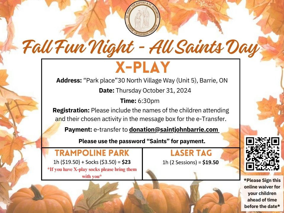 Fall Fun Night - All Saints Day