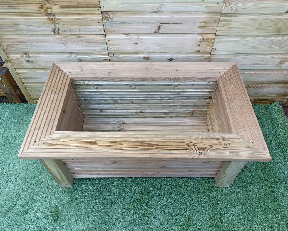 Rectangular garden planter with bench seat top