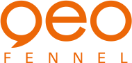  לוגו של חברת Geo Fennel בצבע כתום על רקע שקוף.