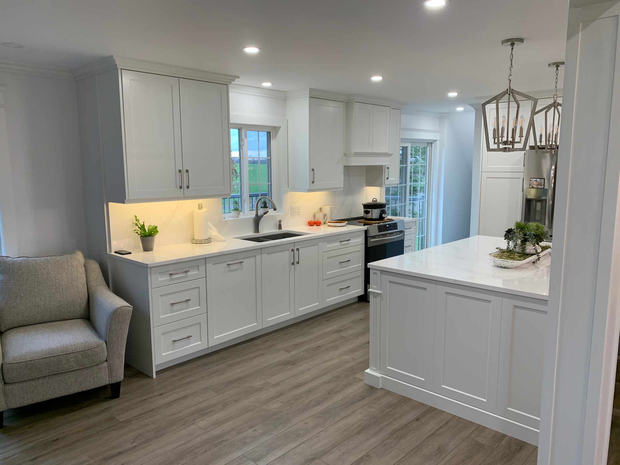 White kitchen remodel by KD Ltd