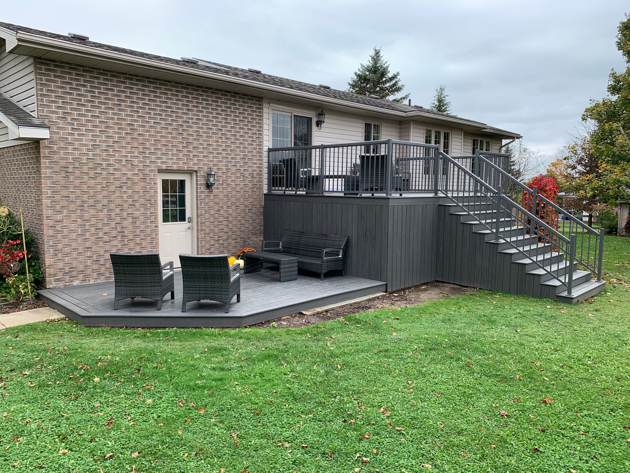 Home exterior with deck upgrade