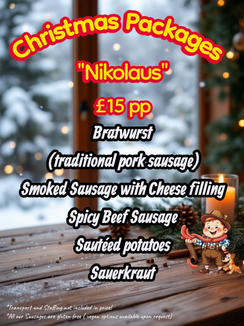 Bratwurst, Smoked Sausage with Cheese Filling, Spicy Beef Sausage, Sautéed Potatoes, Sauerkraut