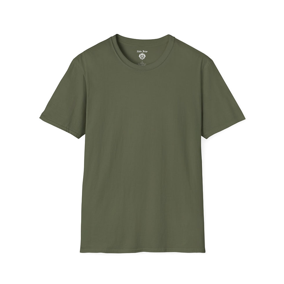 Thumbnail: Olive green v-neck short sleeve t-shirt