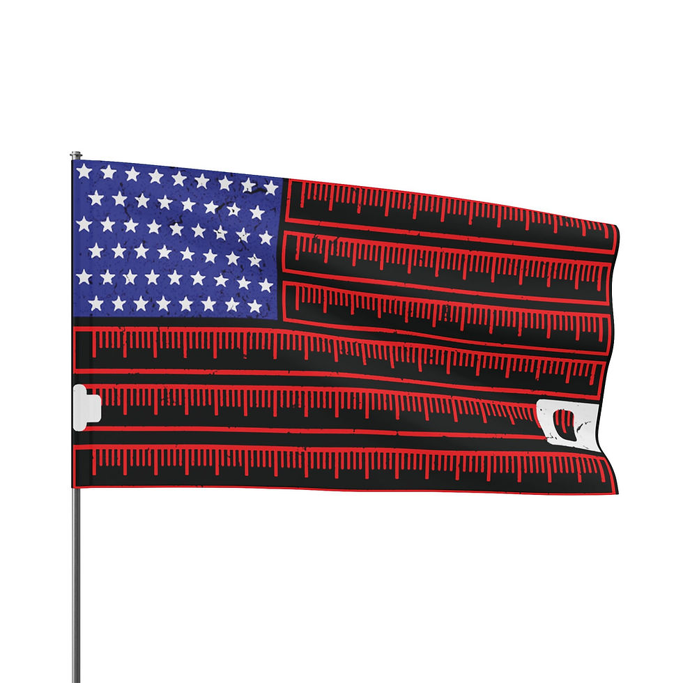 American flag design with rulers