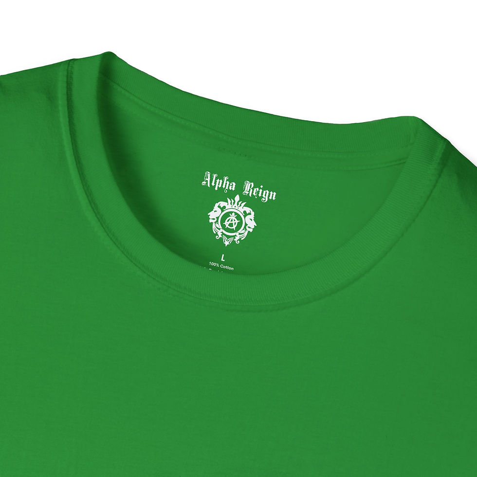 Thumbnail: Alpha Reign green t-shirt label