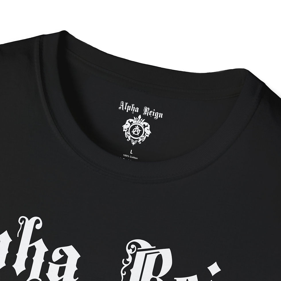 Thumbnail: Alpha Reign black shirt tag detail