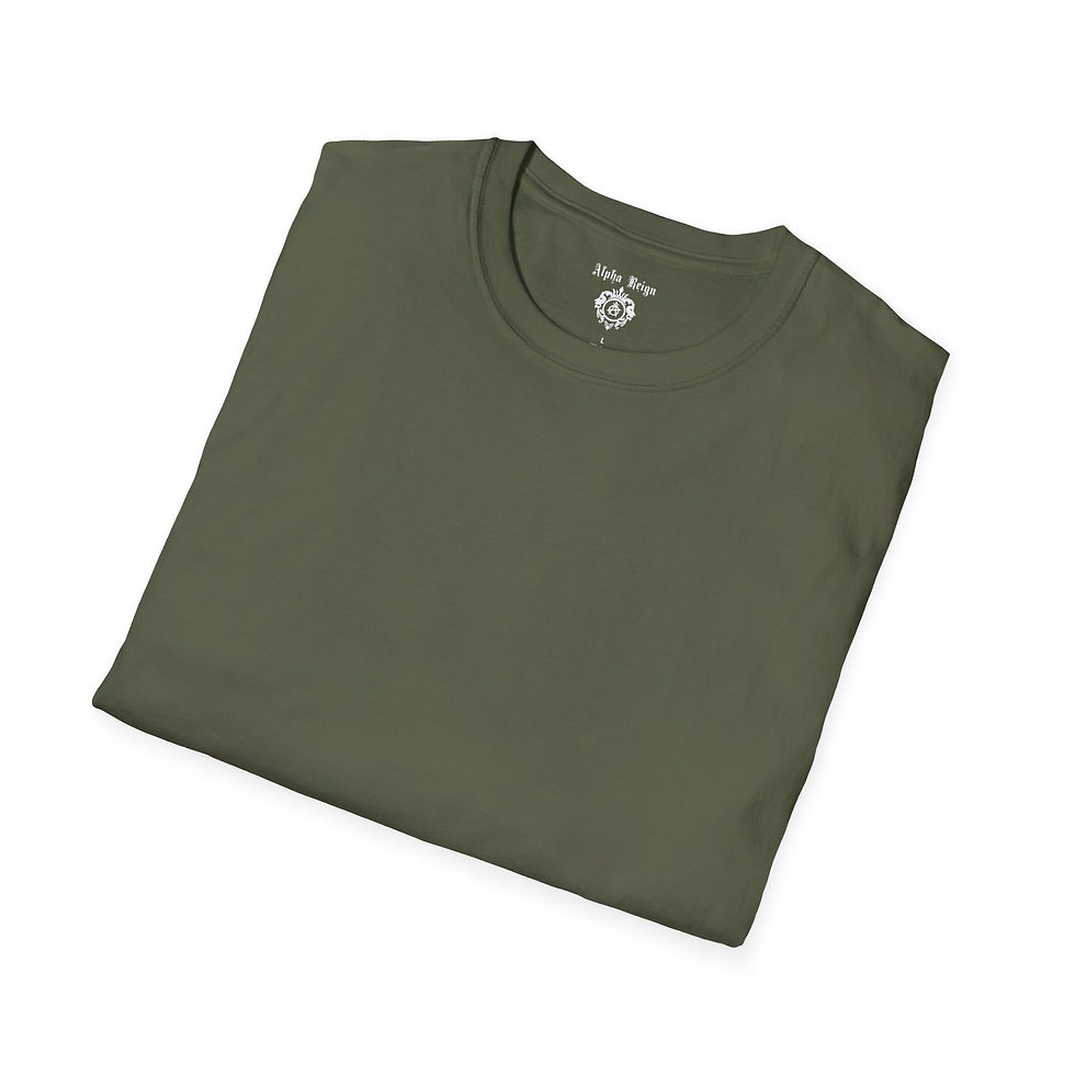 Thumbnail: Folded olive green crew-neck t-shirt
