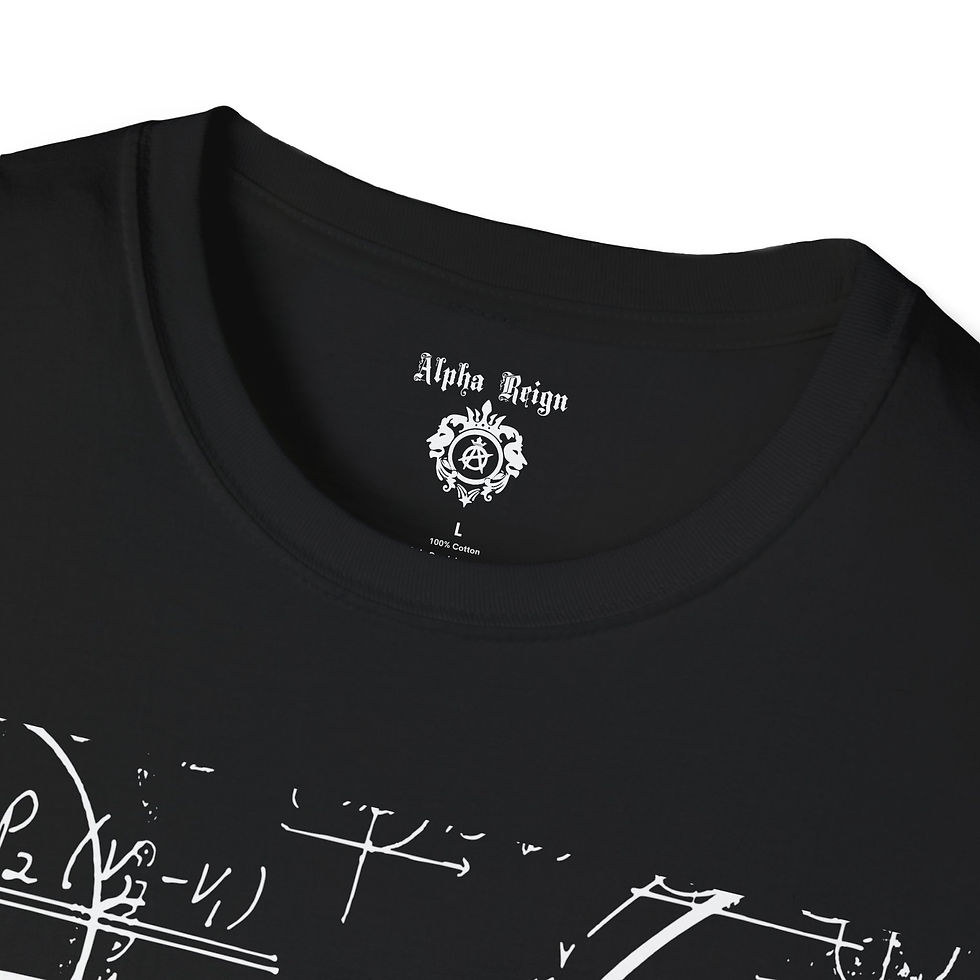Thumbnail: Alpha Reign black T-shirt with equations
