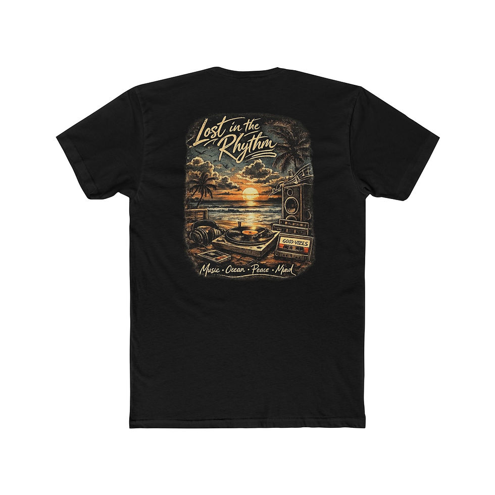 Thumbnail: "Lost in the Rhythm" Tropical Sunset Crew Tee