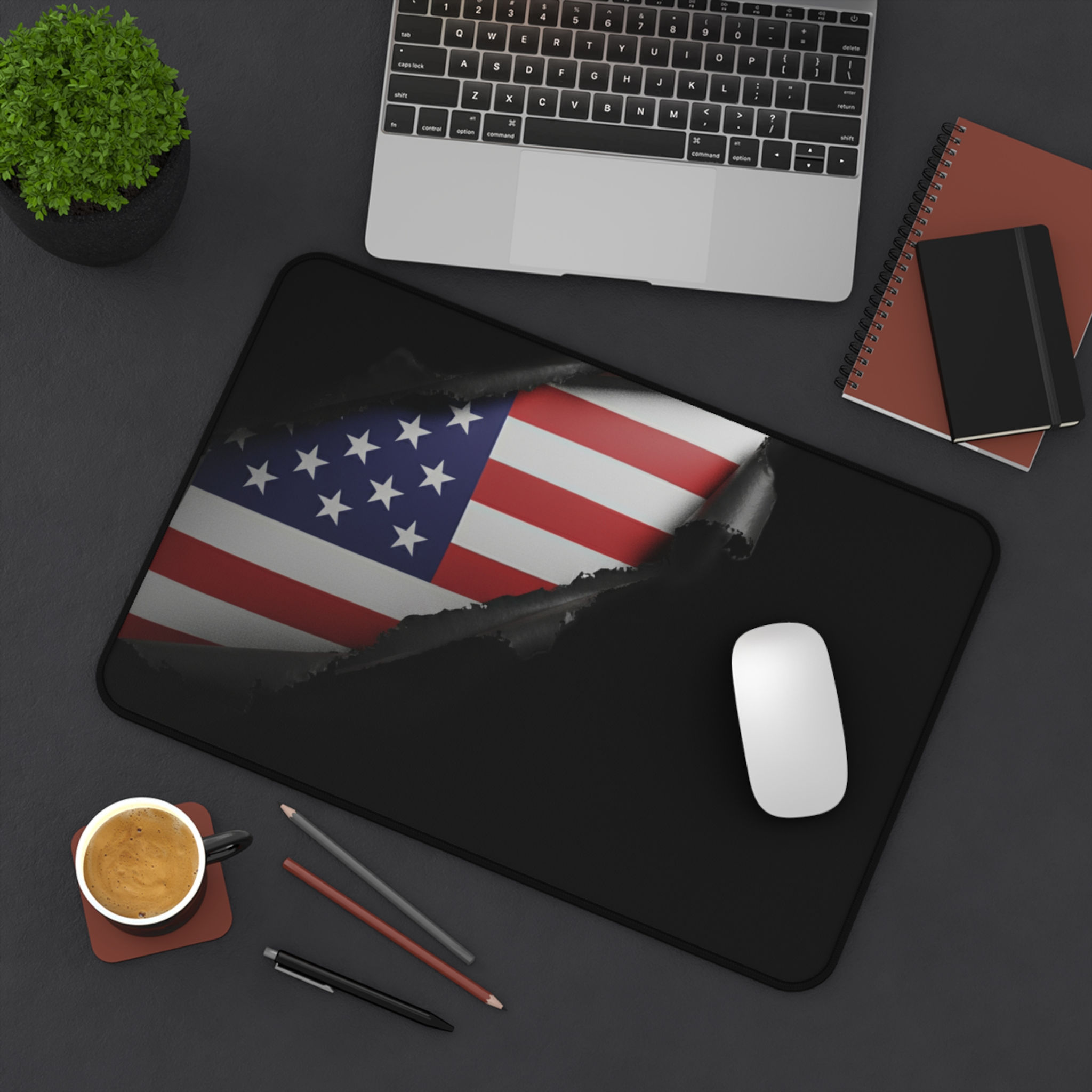American Flag Desk Mat — Patriotic Office Mouse Pad