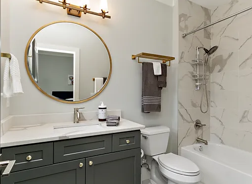 Bathroom installation — vanity, bath & finishes
