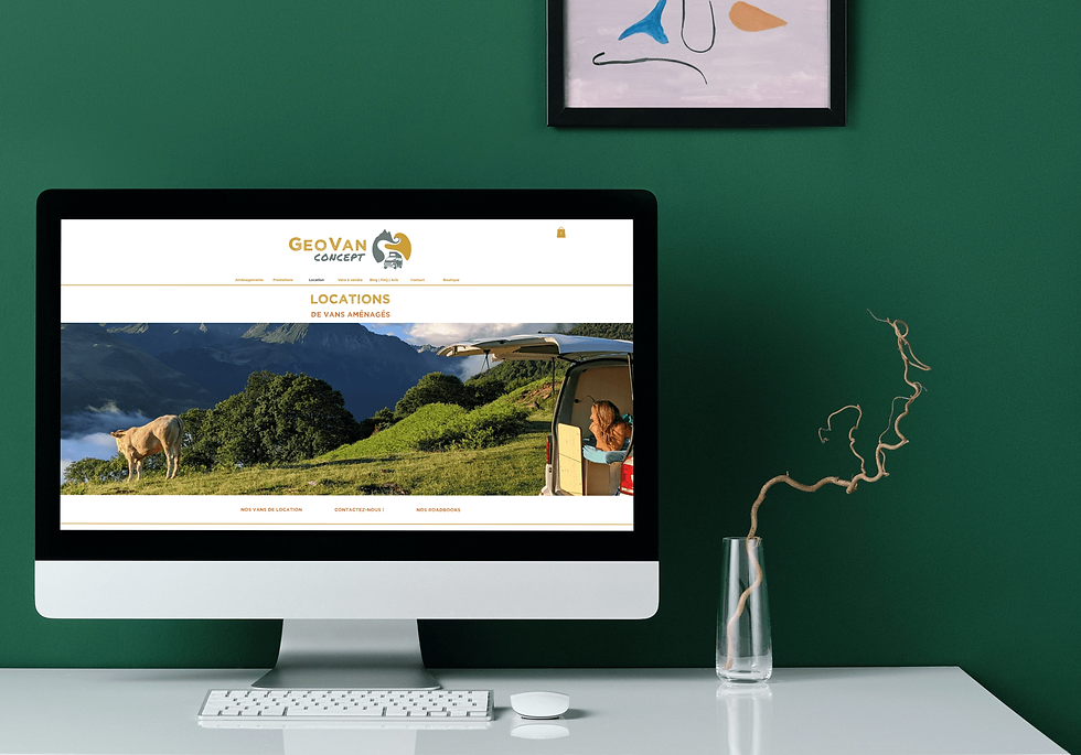 Site internet Geovan Concept, aménagement de véhicule de loisirs et location de van aménagé à Pau. Site entièrement réalisé par DigitalFox.