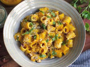 Recette de pâtes crémeuses au potimarron