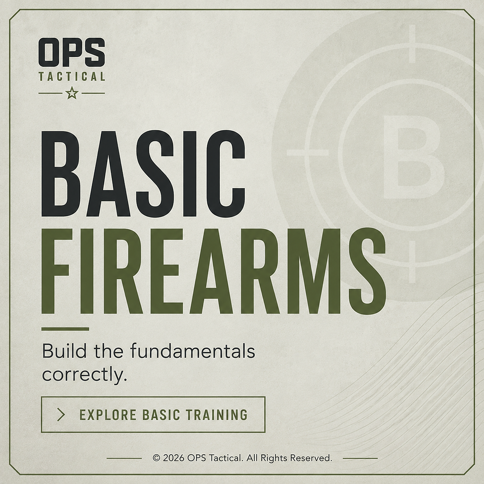 Basic firearms training in Oklahoma City with OPS Tactical for beginner pistol and rifle students.