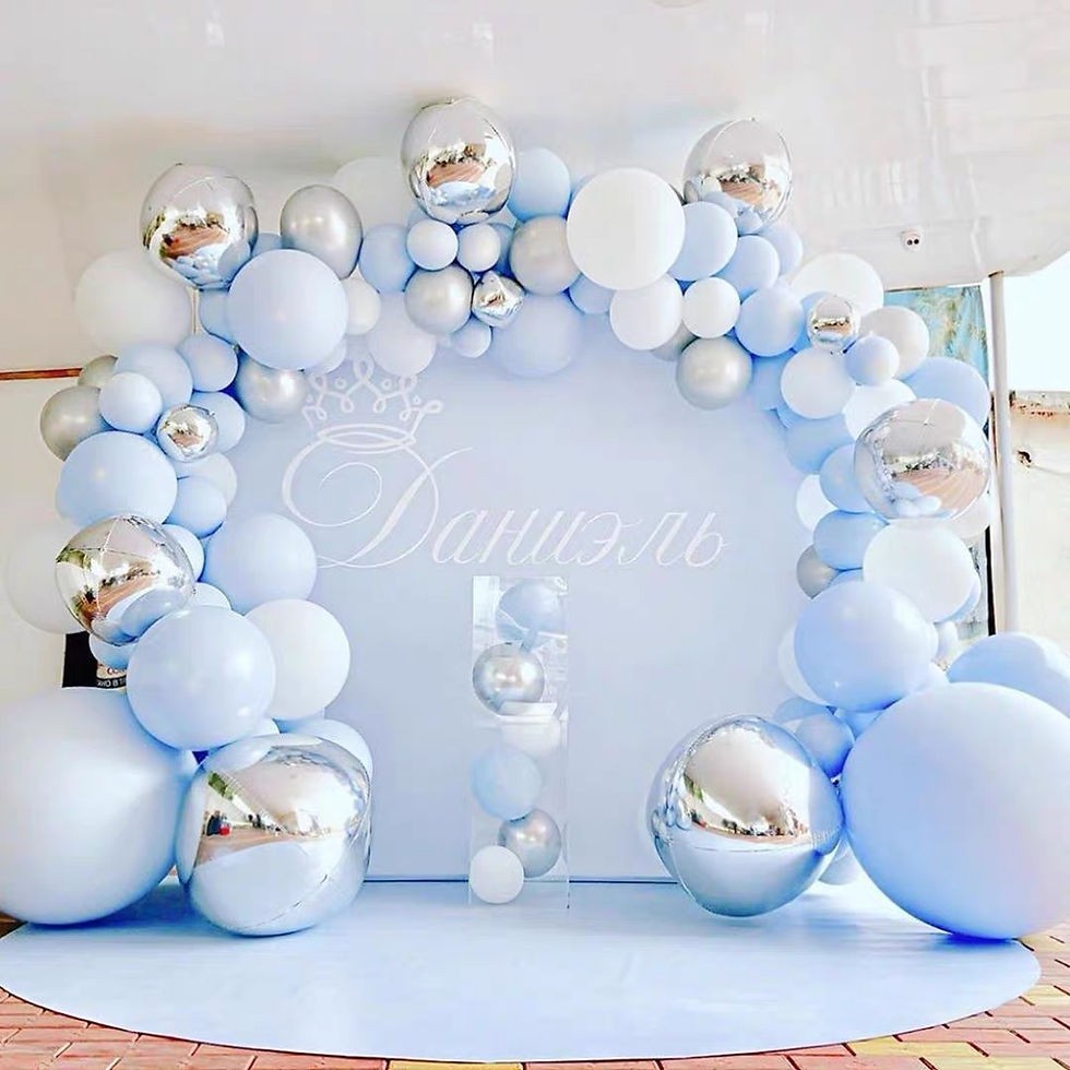Thumbnail: Sky Blue & White & 4D Silver Foil丨Balloon Arch Kit