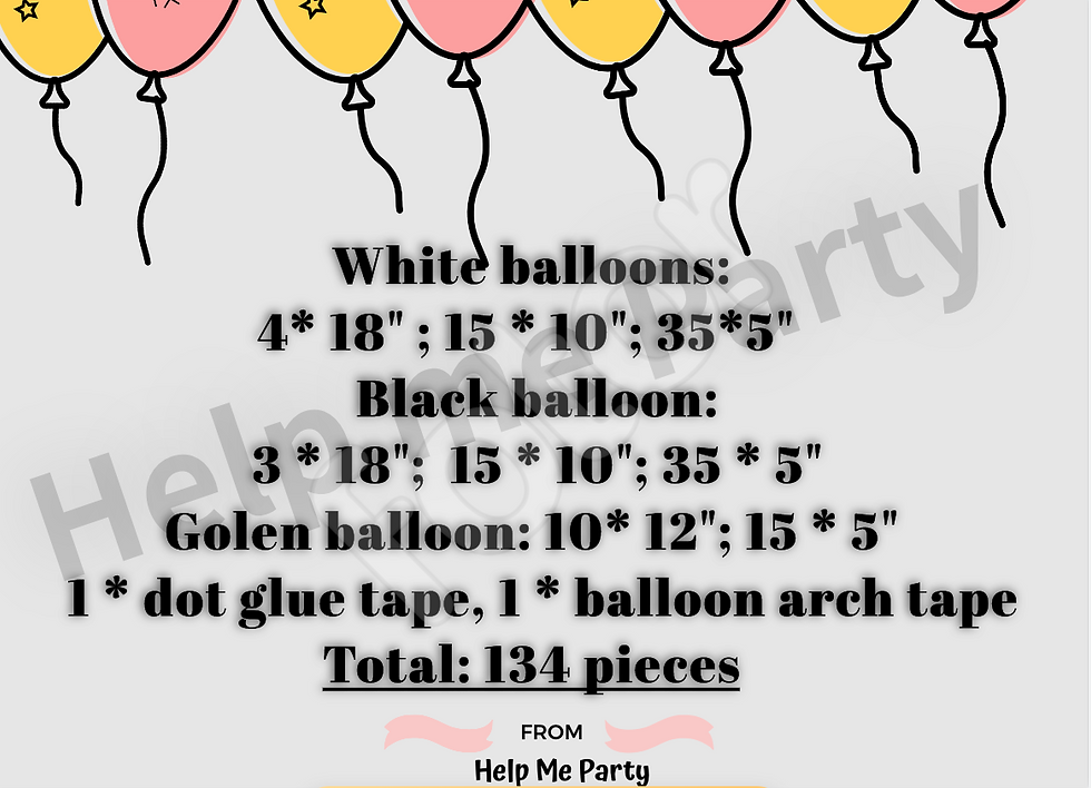 Thumbnail: Black & Gold & White丨Balloon Arch Kit