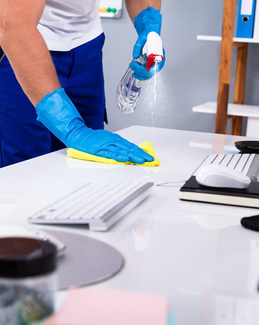a team of cleaners at a office