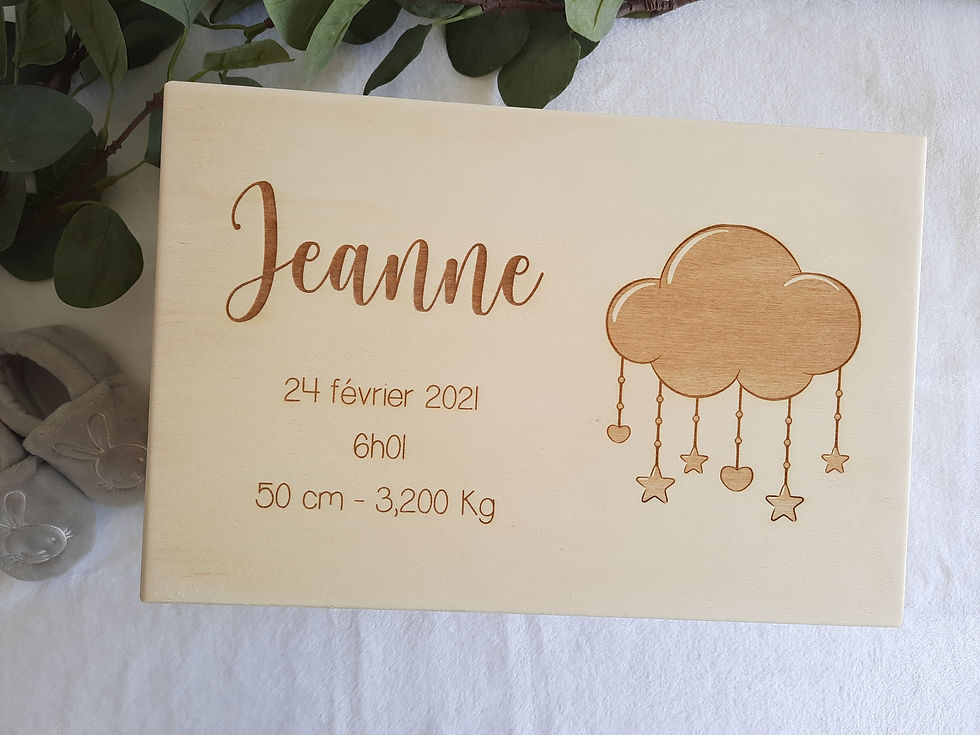 Miniature : Grande boite à souvenirs de naissance - cadeau de naissance