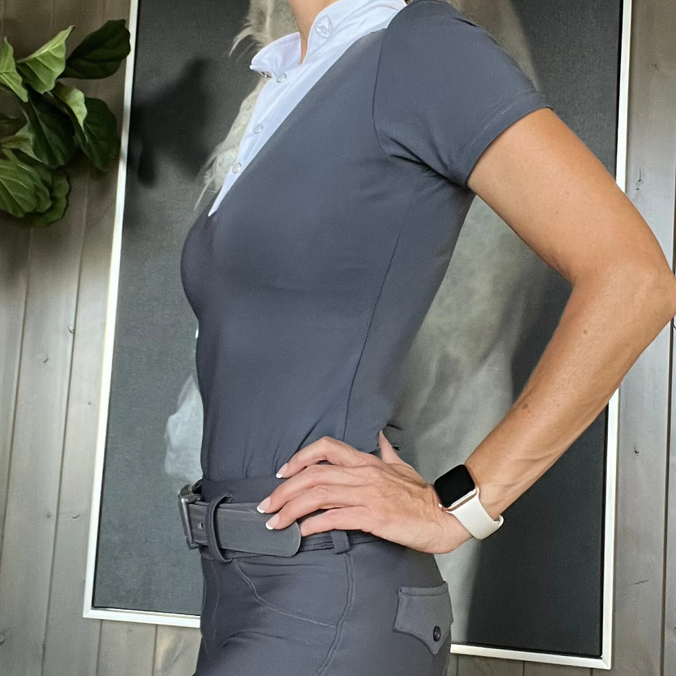 Thumbnail: Francesca Mesh Back Shirt STEEL
