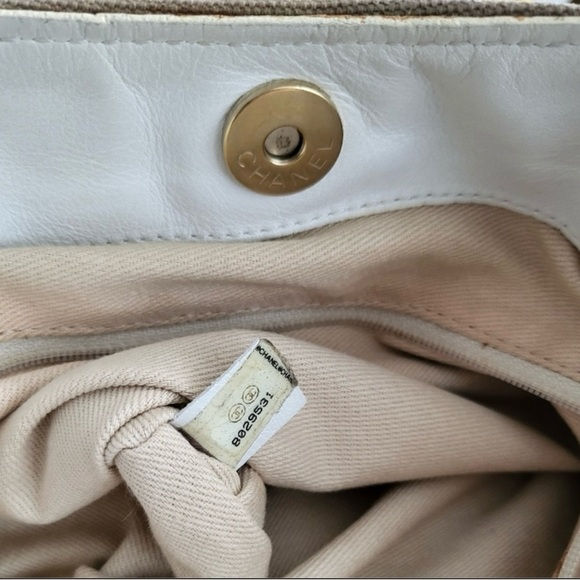 Thumbnail: Chanel ( w/ COA)  Tan & White Denim Leather Tote