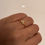 Thumbnail: 3 Diamond Studded Ring - 18k gold plated Ring Adjustable