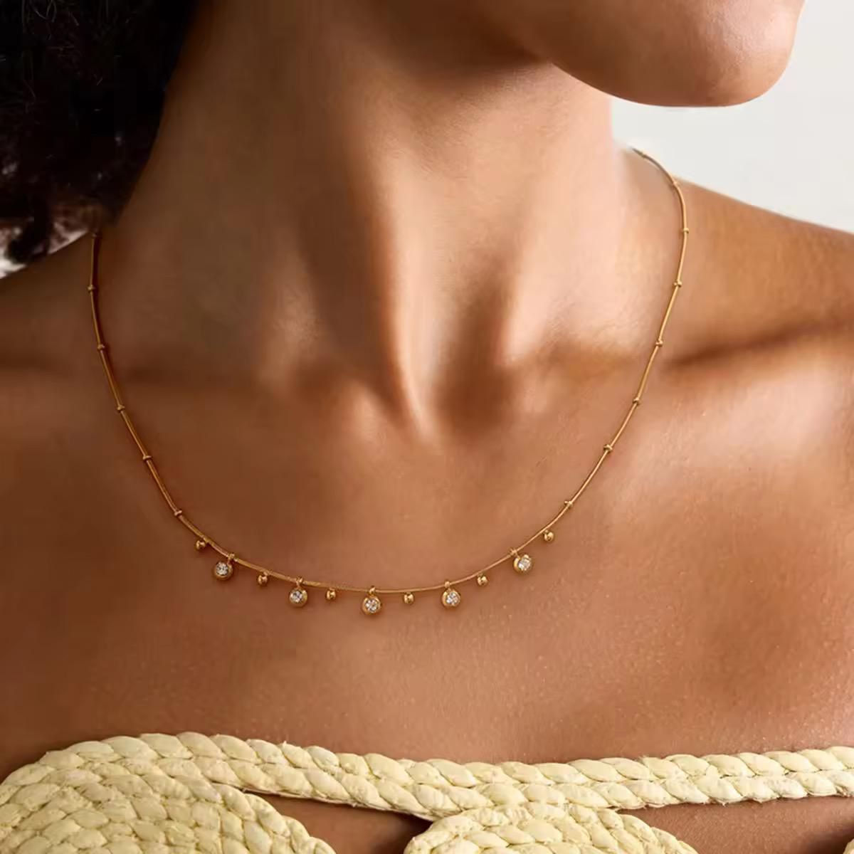 Sabrina Daily Wear Dainty 18K Gold Plated Necklace