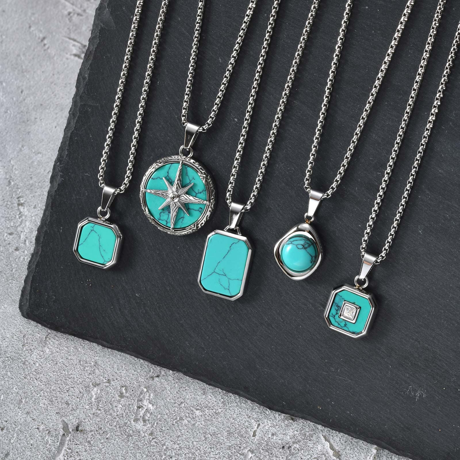 Turquoise Unisex Pendant Necklace