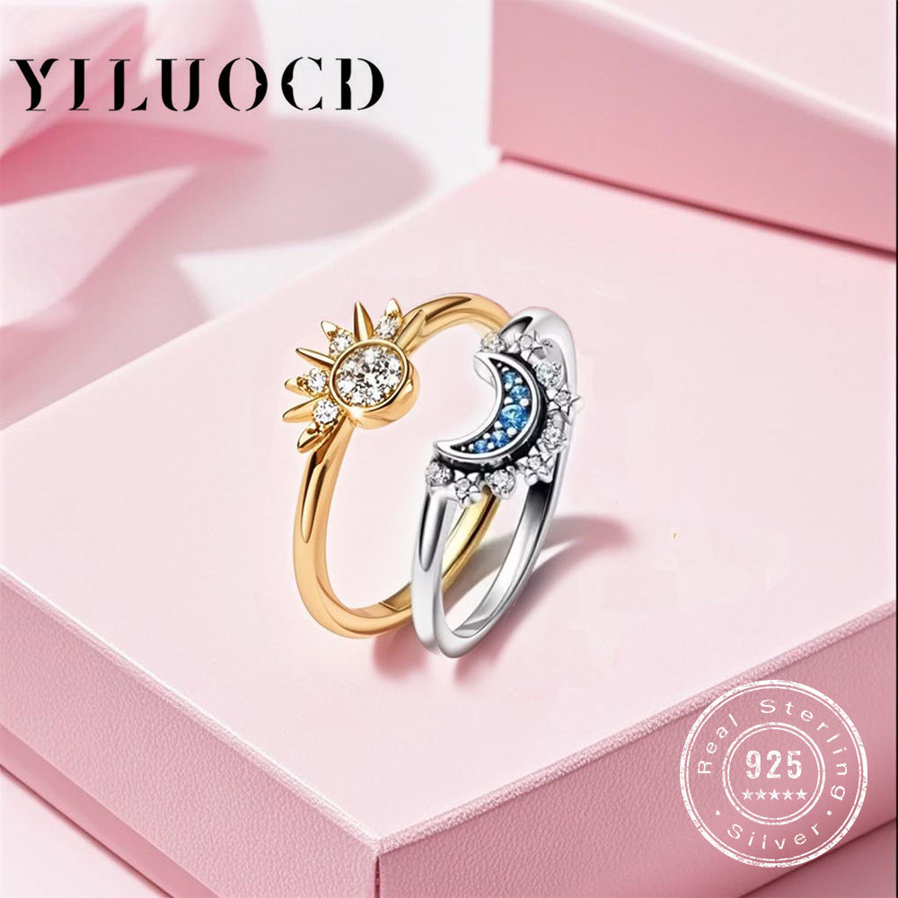 925 Silver Sun and Moon Ring