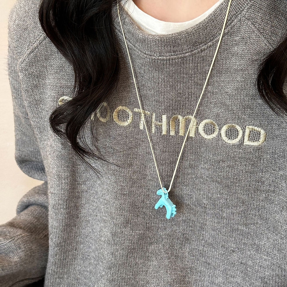 Thumbnail: Fashion Colorful Horse Pendant Long Necklace 