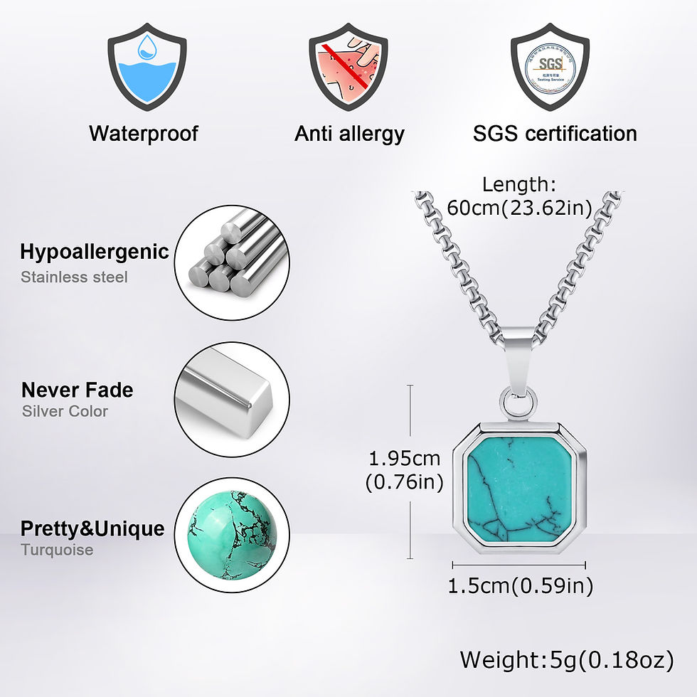 Thumbnail: Turquoise Unisex Pendant Necklace 