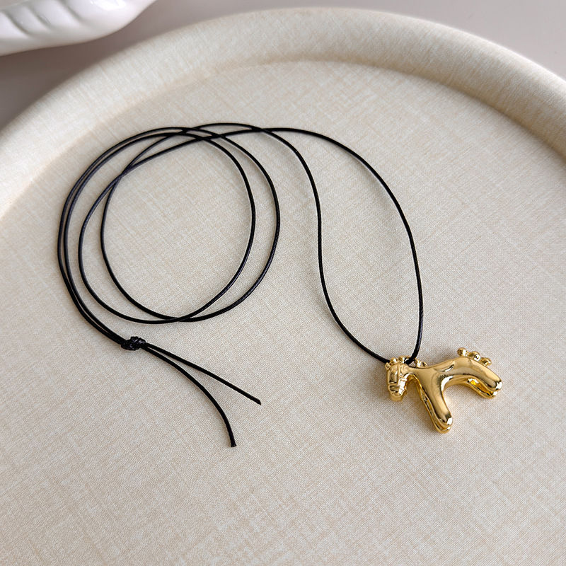Thumbnail: Fashion Colorful Horse Pendant Long Necklace 