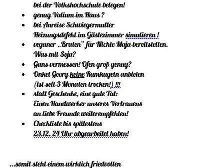 Checkliste für ein wirklich friedvolles Weihnachten!