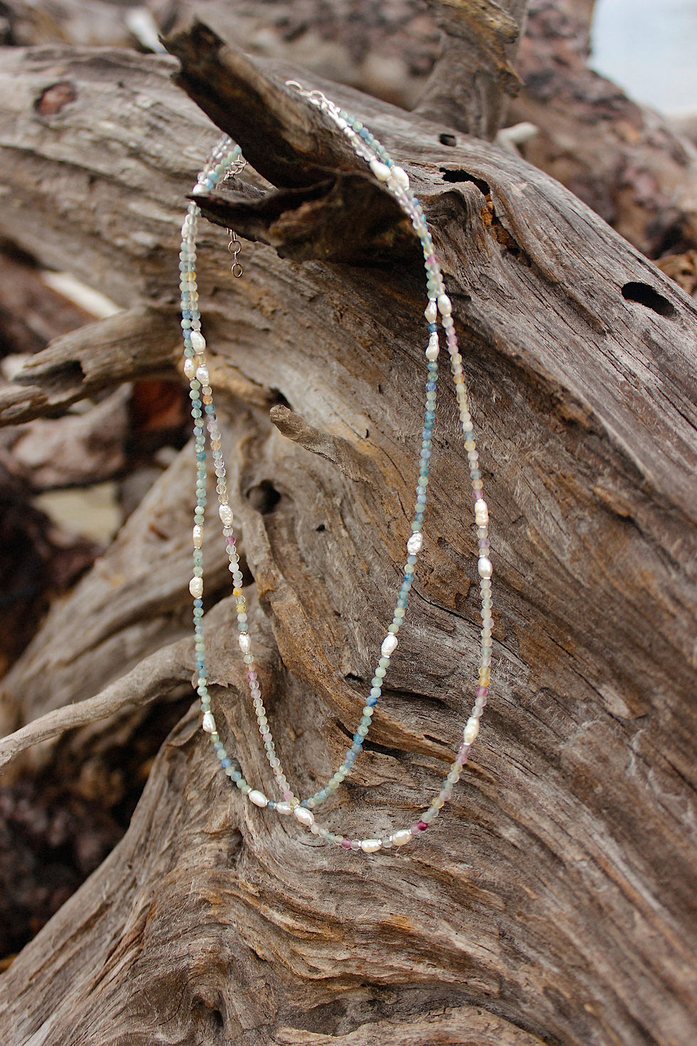 Thumbnail: NAPLES - Dainty Gem + Pearl Beaded Necklace