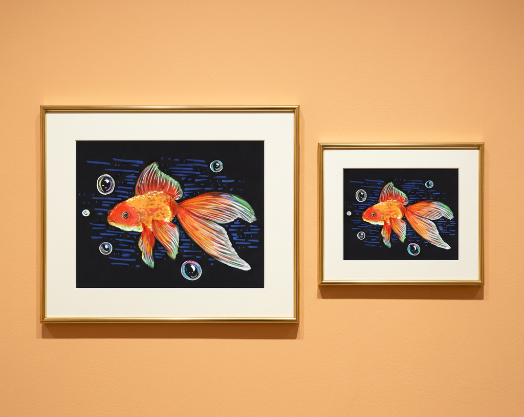 Goldfish Print - Handpainted with Acrylic Markers