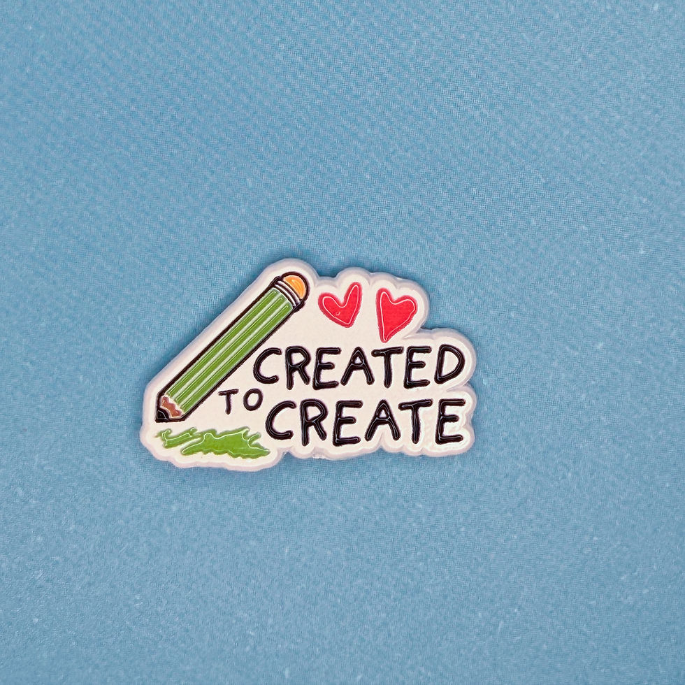 Thumbnail: Created to Create Enamel Pin | 1” Artist Pin | Creative Gift for Artists & Desig