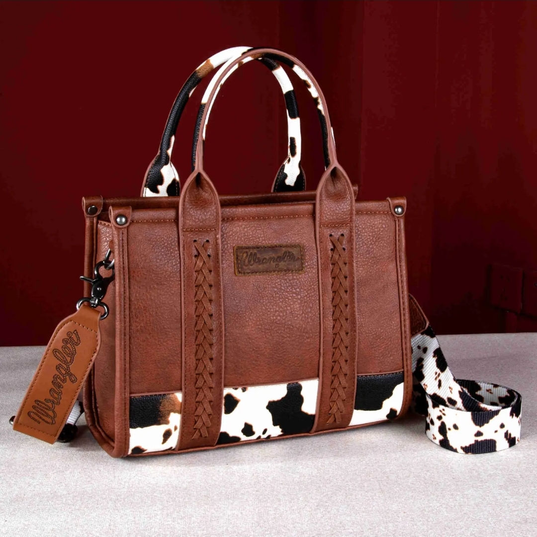 Wrangler Cow Print Concealed Carry Tote Crossbody 