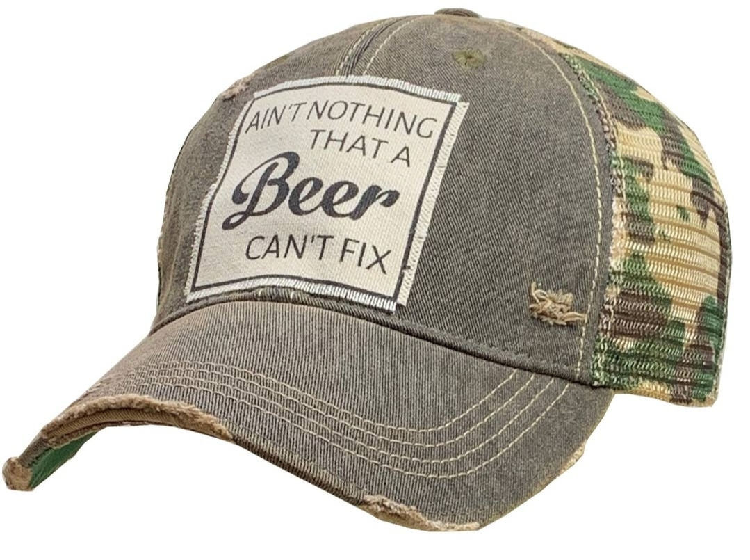 Ain't Nothing That A Beer Can't Fix - Vintage Distressed Trucker Adult Hat 