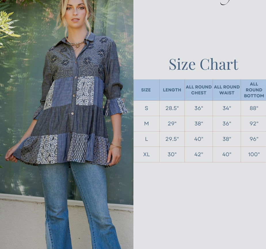 Thumbnail: Ruffle Sleeves Western Blouse Top