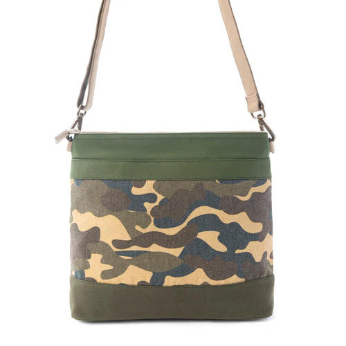Thumbnail: MYRA Ranger’s Day Crossbody Bag in Army Camo Green