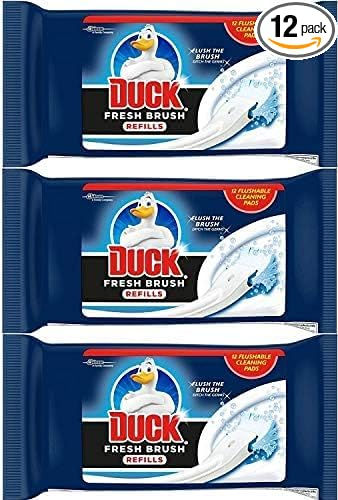 Flushable Cleaning Pads of Duck Toilet Cleaner Fresh Brush Refills (3x12)