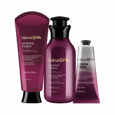 Combo Nativa SPA Ameixa Negra: Loção Hidratante + Sabonete Líquido + Creme